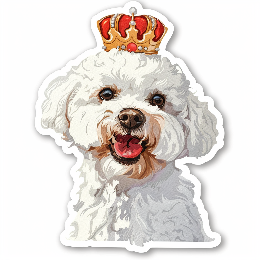 Poodle Dog crowned Vinyl Decal Sticker for Car, Laptop, Tumbler and more # F012605