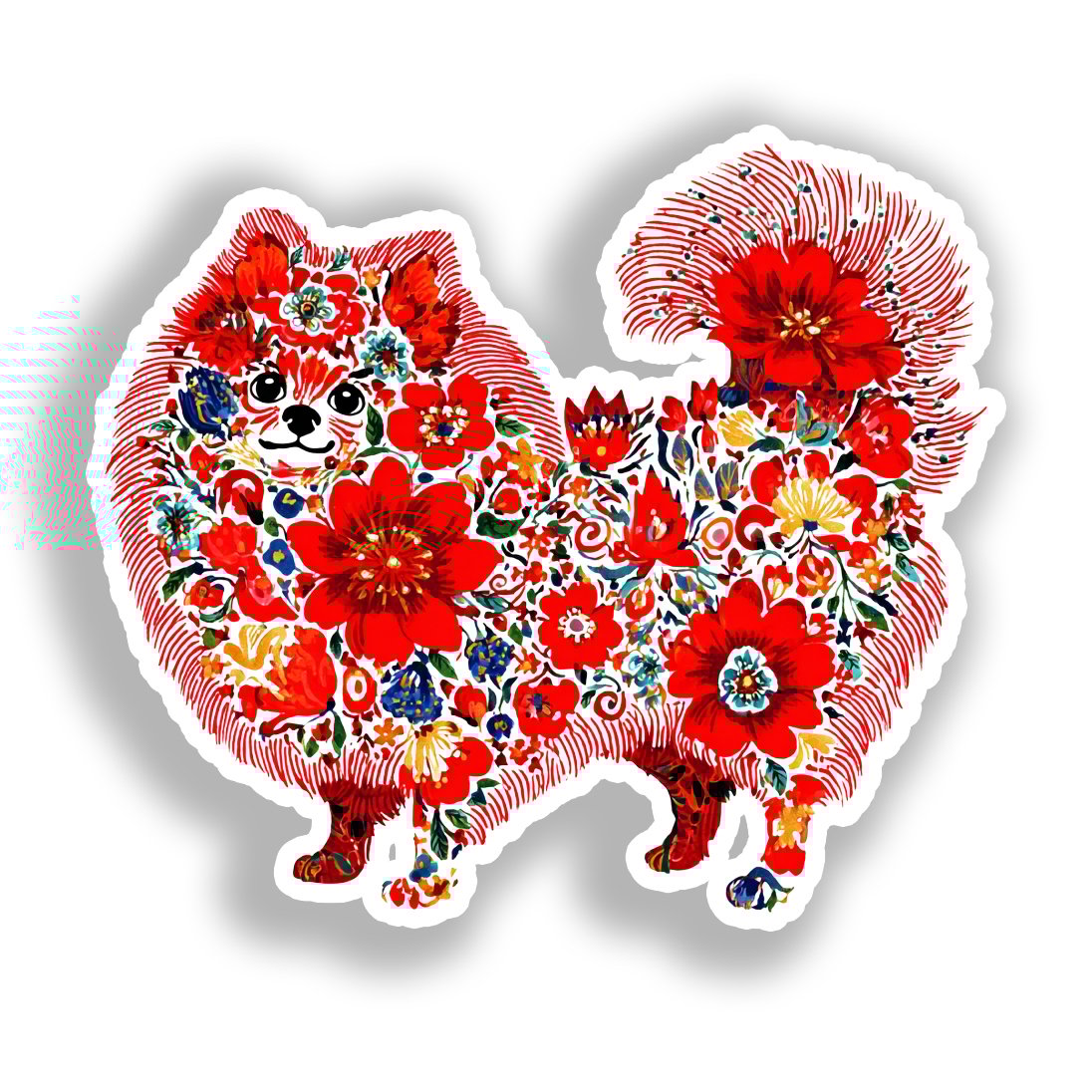 Pomeranian Dog Vinyl Decal Sticker for Car, Laptop, Tumbler and more # A017391-4" x 4"