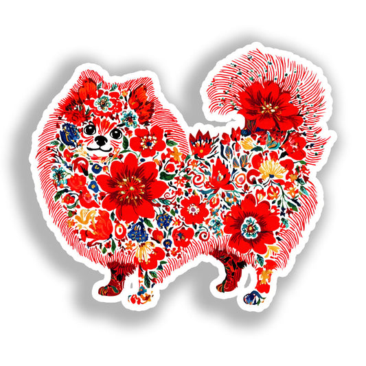 Pomeranian Dog Vinyl Decal Sticker for Car, Laptop, Tumbler and more # A017391-4" x 4"