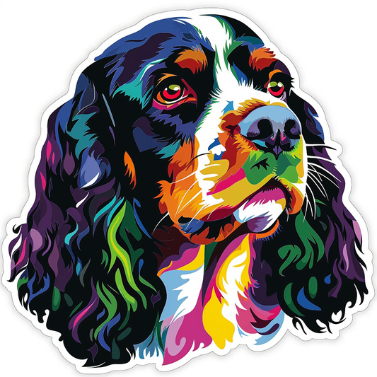 Cocker Spaniel Dog majestic Expressive surreal Vinyl Decal Sticker for Car, Laptop, Tumbler and more # F020066-4" x 4"