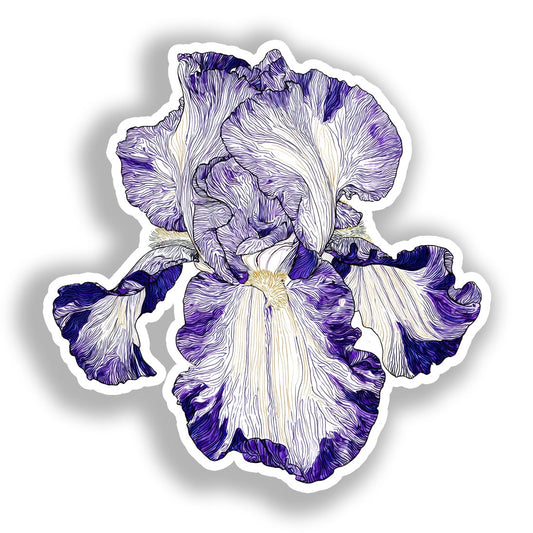 Iris Flower Vinyl Decal Sticker for Car, Laptop, Tumbler and more # A019466-4" x 4"