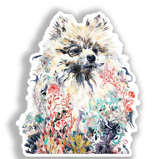 Pomeranian Dog Vinyl Decal Sticker for Car, Laptop, Tumbler and more # A017256-4" x 4"