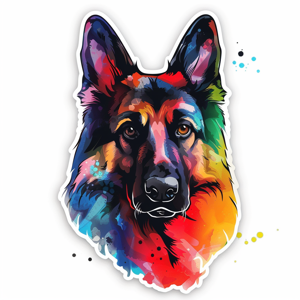 German Shepherd Dog cartoon Vinyl Decal Sticker for Car, Laptop, Tumbler and more # F011551