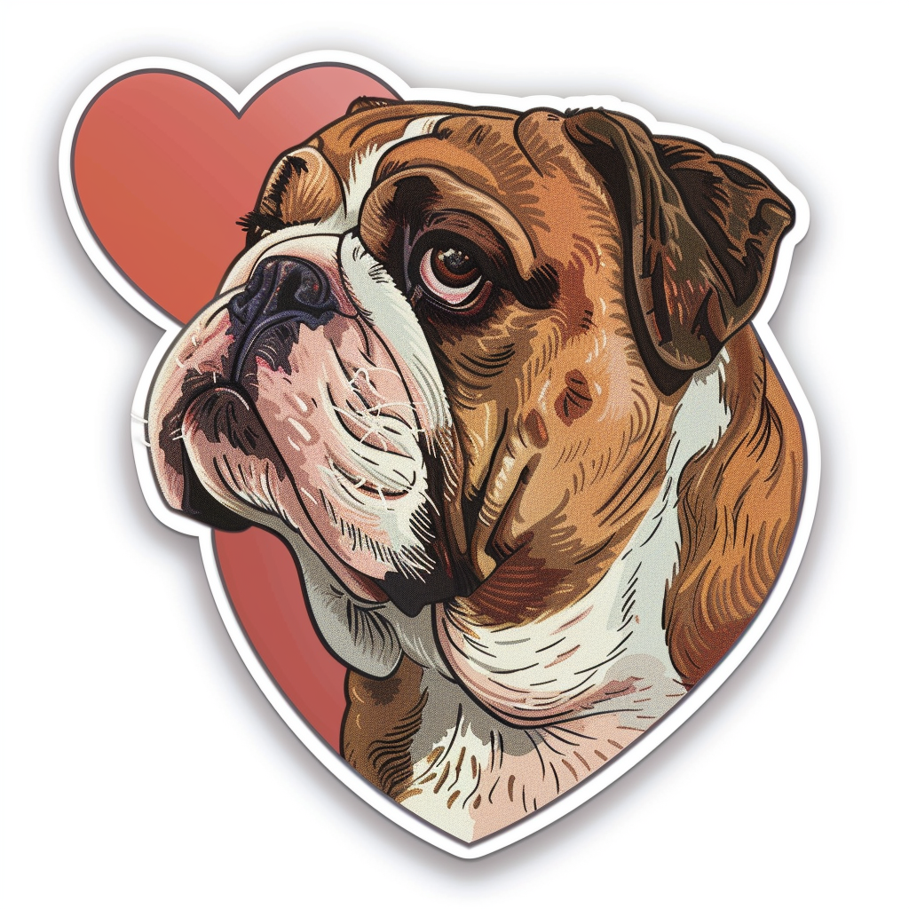 Bulldog Dog majestic Expressive surreal Vinyl Decal Sticker for Car, Laptop, Tumbler and more # F017652