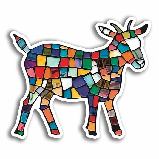 Goat majestic Expressive surreal Vinyl Decal Sticker for Car, Laptop, Tumbler and more # F020658-4" x 4"