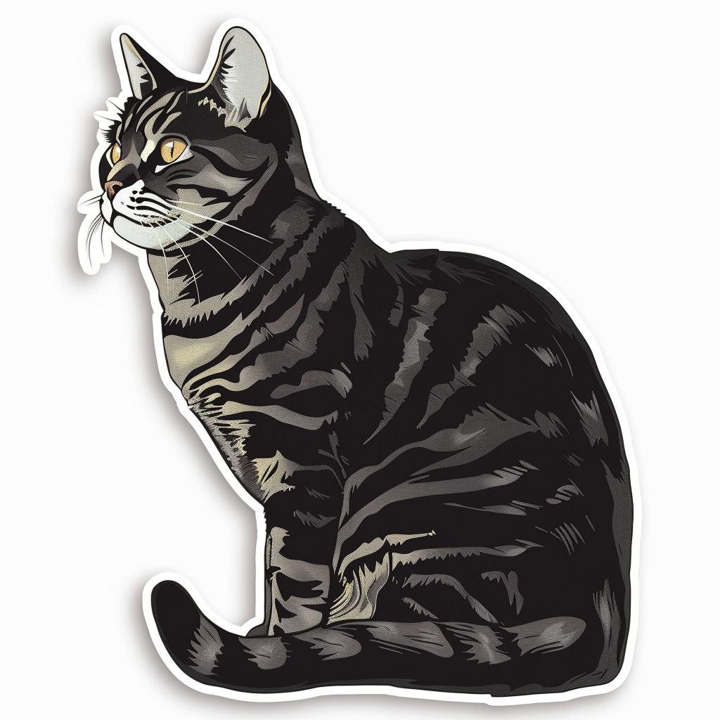 American Shorthair Cat majestic Expressive surreal Vinyl Decal Sticker for Car, Laptop, Tumbler and more # F018606