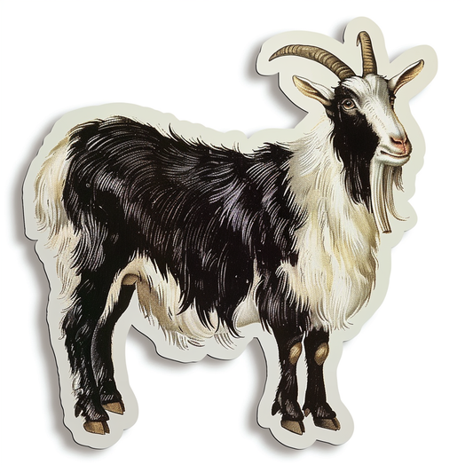 Goat majestic Expressive surreal Vinyl Decal Sticker for Car, Laptop, Tumbler and more # F020477-4" x 4"