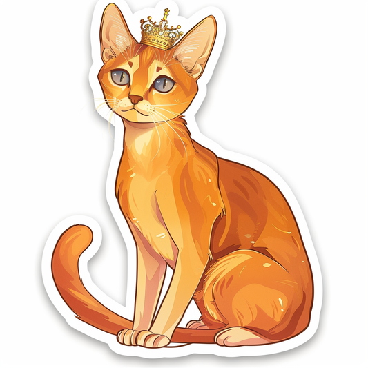 Abyssinian Cat astronaut majestic Expressive surreal Vinyl Decal Sticker for Car, Laptop, Tumbler and more # F021071-4" x 4"