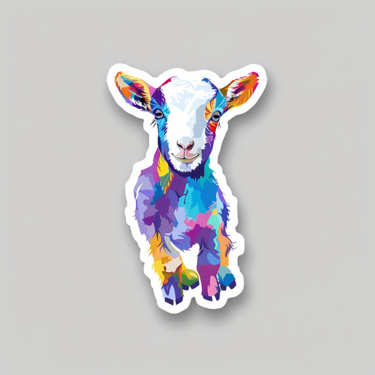 Goat majestic Expressive surreal Vinyl Decal Sticker for Car, Laptop, Tumbler and more # F020467-4" x 4"