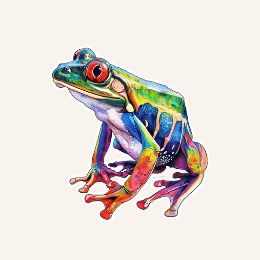 Sticker of a Frog majestic Expressive surreal Vinyl Decal Sticker for Car, Laptop, Tumbler and more # F015852