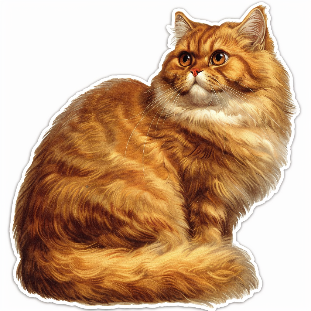Sticker of a Persian Cat Expressive surreal Vinyl Decal Sticker for Car, Laptop, Tumbler and more # F016394