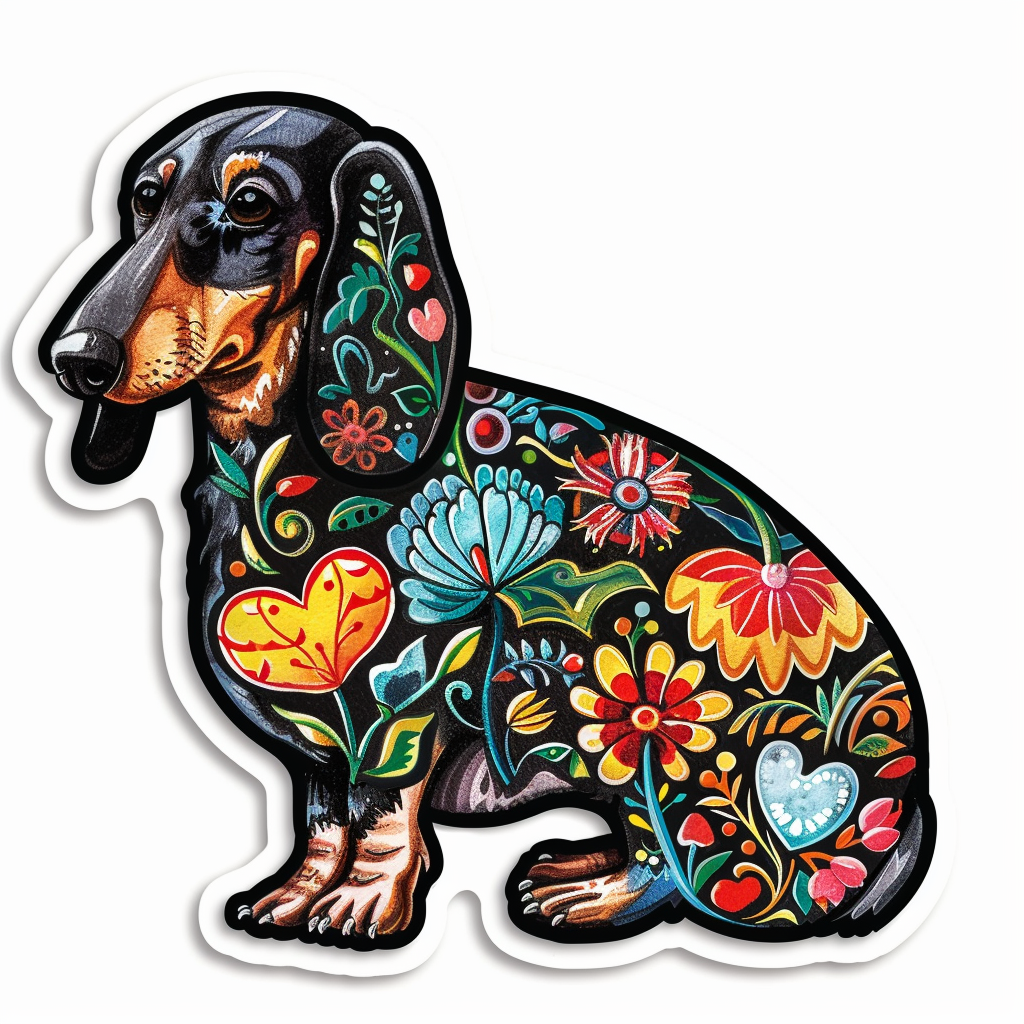 Dachshund Dog Heartcore Vinyl Decal Sticker for Car, Laptop, Tumbler and more # F012828