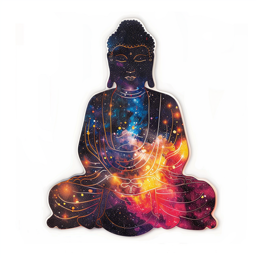 Sticker of a Buddha galaxy majestic Expressive surreal Vinyl Decal Sticker for Car, Laptop, Tumbler and more # F017244