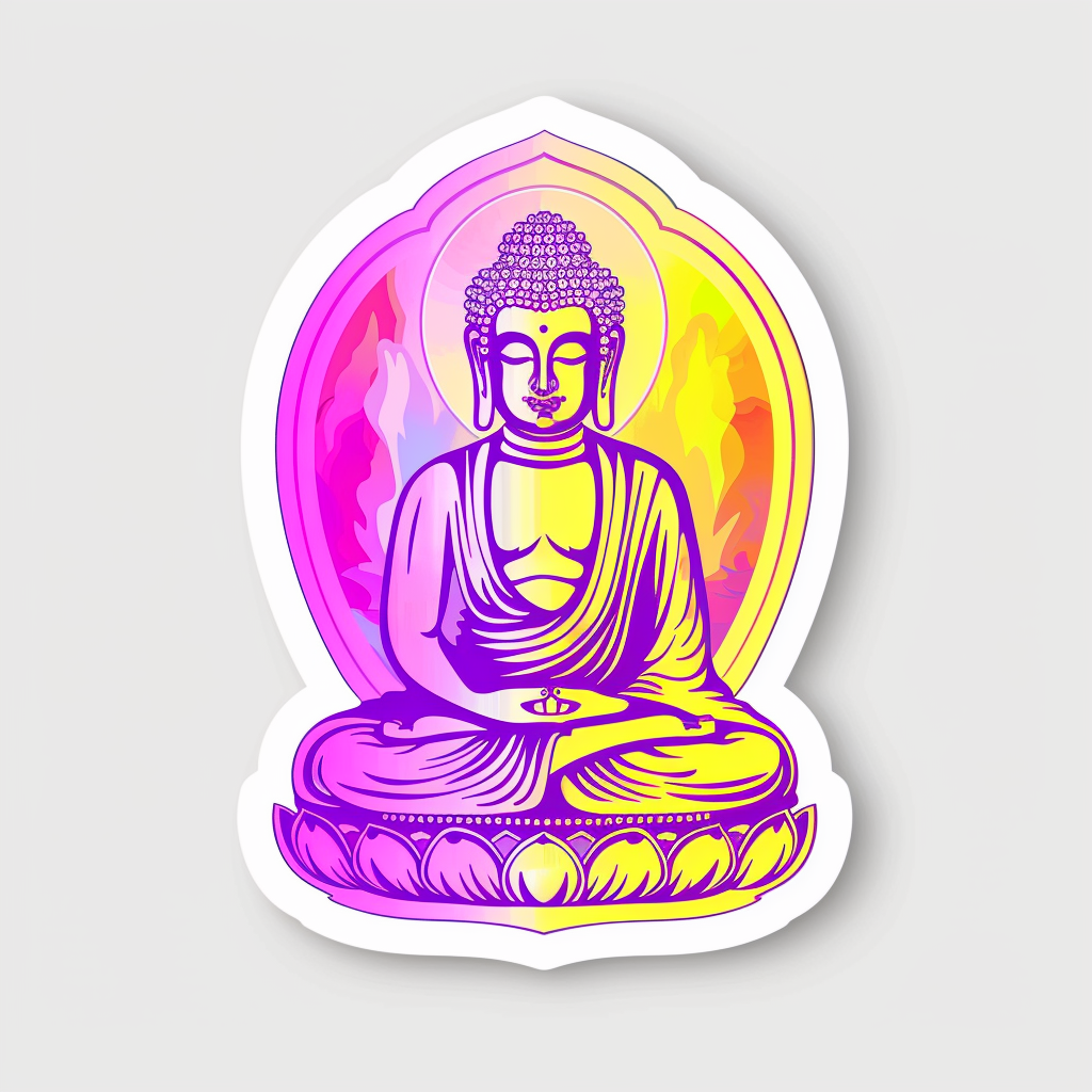 Buddha majestic Expressive surreal Vinyl Decal Sticker for Car, Laptop, Tumbler and more # F017089