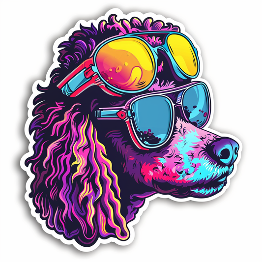 Poodle Dog cyber punk Vinyl Decal Sticker for Car, Laptop, Tumbler and more # F012580