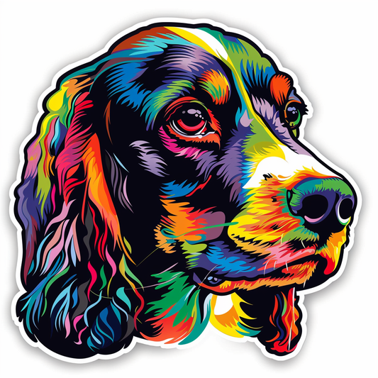 Sticker of a Cocker Spaniel Dog majestic Expressive surreal Vinyl Decal Sticker for Car, Laptop, Tumbler and more # F020181