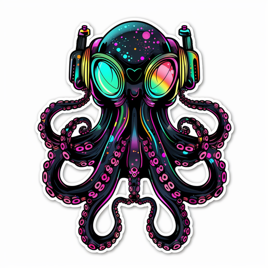 Octopus cyber punk majestic Expressive surreal Vinyl Decal Sticker for Car, Laptop, Tumbler and more # F015577