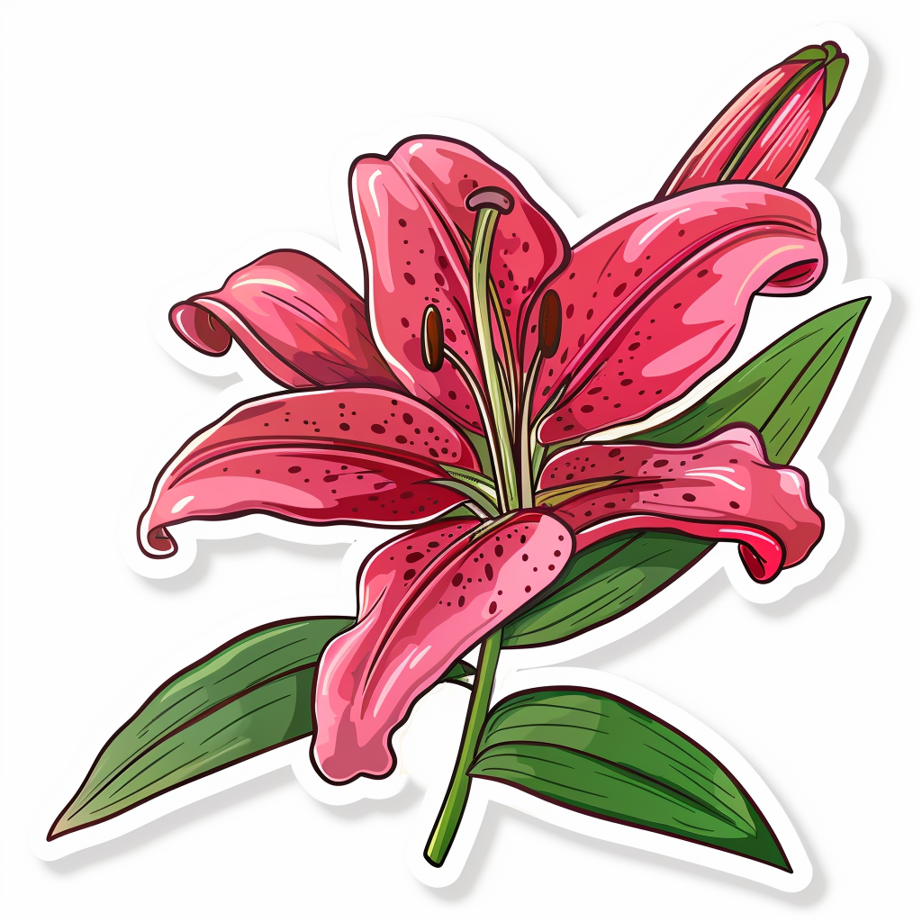 Lily flower majestic Expressive surreal Vinyl Decal Sticker for Car, Laptop, Tumbler and more # F023223