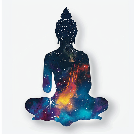Buddha galaxy majestic Expressive surreal Vinyl Decal Sticker for Car, Laptop, Tumbler and more # F017085