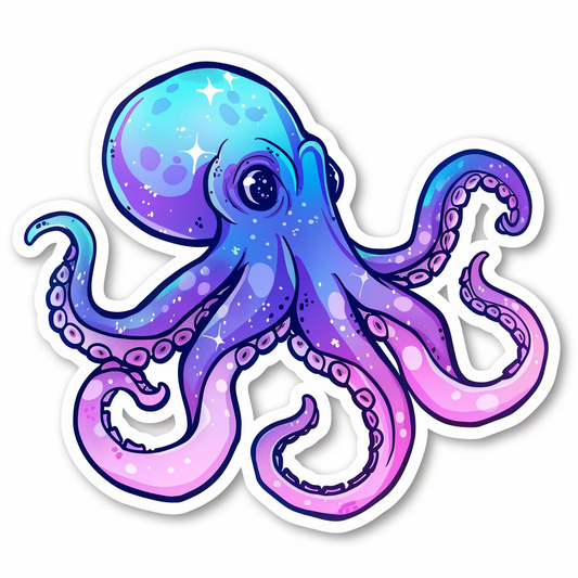 Sticker of an Octopus astronaut majestic Expressive surreal Vinyl Decal Sticker for Car, Laptop, Tumbler and more # F015704
