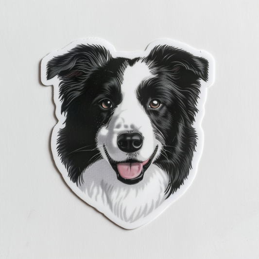 Border Collie Dog majestic Expressive surreal Vinyl Decal Sticker for Car, Laptop, Tumbler and more # F021871-4" x 4"