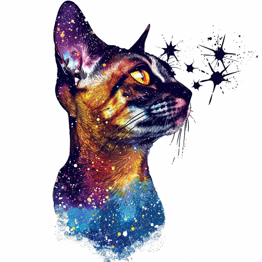 Abyssinian Cat astronaut majestic Expressive surreal Vinyl Decal Sticker for Car, Laptop, Tumbler and more # F021193-4" x 4"