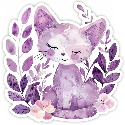 Adorable Cornish Rex Cat Expressive surreal Vinyl Decal Sticker for Car, Laptop, Tumbler and more # F021578-4" x 4"