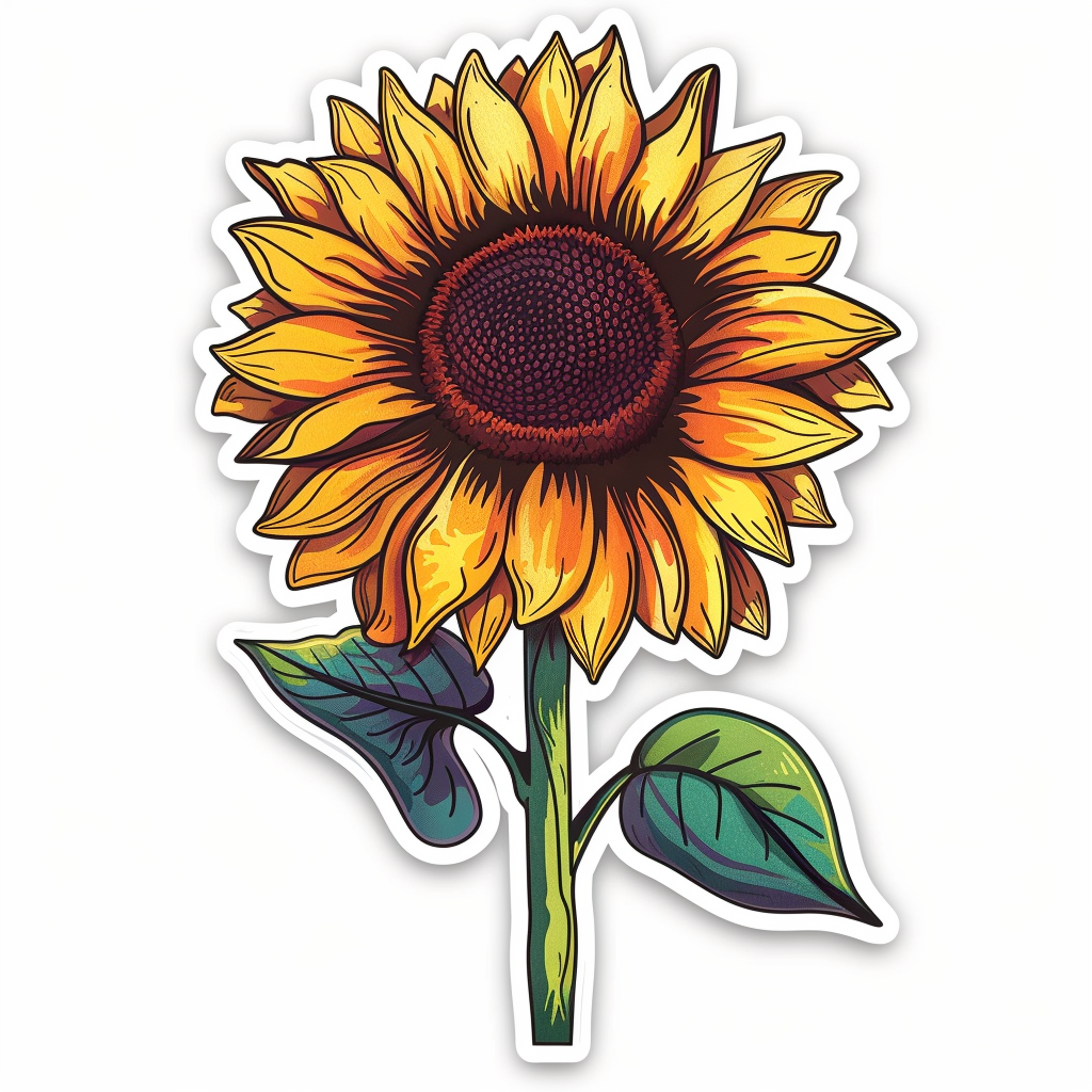 Sunflower flower majestic Expressive surreal Vinyl Decal Sticker for Car, Laptop, Tumbler and more # F022996