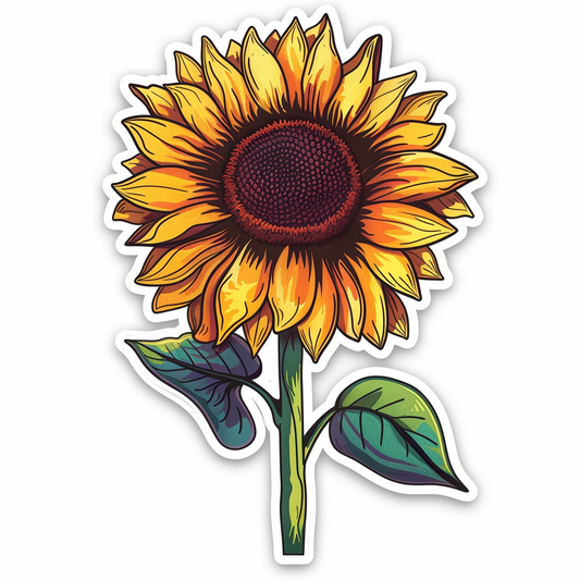 Sunflower flower majestic Expressive surreal Vinyl Decal Sticker for Car, Laptop, Tumbler and more # F022996