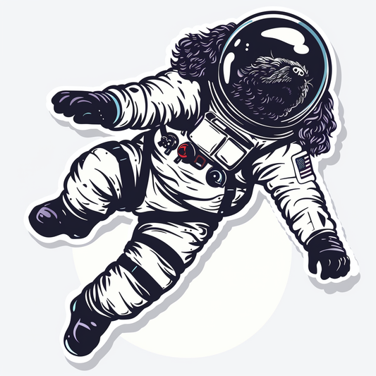 Cocker Spaniel Dog astronaut majestic Expressive surreal Vinyl Decal Sticker for Car, Laptop, Tumbler and more # F020200-4" x 4"