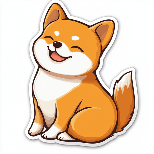 Shiba Inu sticker cartoon style Expressive surreal Vinyl Decal Sticker for Car, Laptop, Tumbler and more # F025809