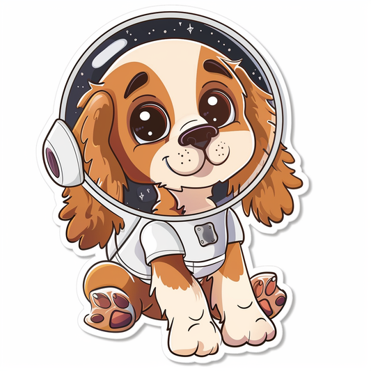 Cute and Adorable Cocker Spaniel Dog Expressive surreal Vinyl Decal Sticker for Car, Laptop, Tumbler and more # F019991-4" x 4"