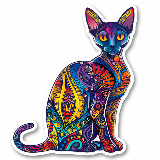 Abyssinian Cat astronaut majestic Expressive surreal Vinyl Decal Sticker for Car, Laptop, Tumbler and more # F021118-4" x 4"