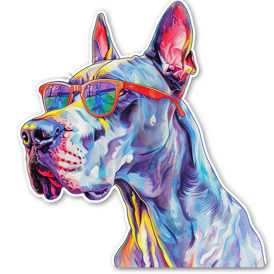 Great Dane Dog Expressive surreal Vinyl Decal Sticker for Car, Laptop, Tumbler and more # F022636