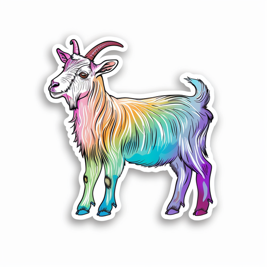 Goat majestic Expressive surreal Vinyl Decal Sticker for Car, Laptop, Tumbler and more # F020462-4" x 4"