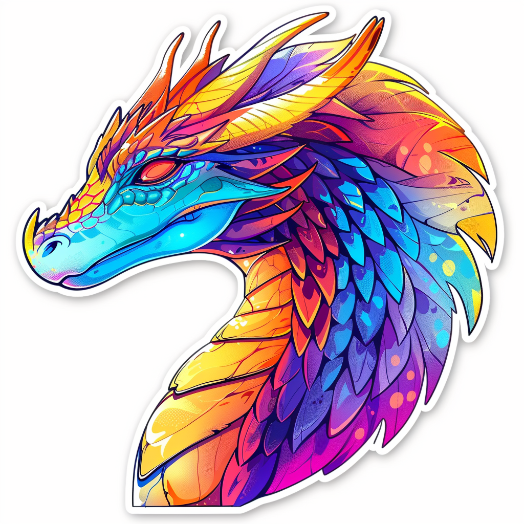 Sticker of a Dragon majestic Expressive surreal Vinyl Decal Sticker for Car, Laptop, Tumbler and more # F019163