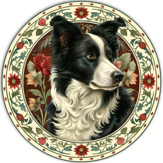 Border Collie Dog majestic Expressive surreal Vinyl Decal Sticker for Car, Laptop, Tumbler and more # F021872-4" x 4"