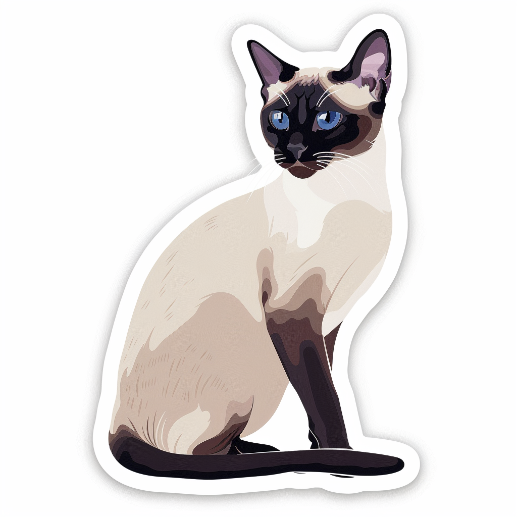 Siamese cat Vinyl Decal Sticker for Car, Laptop, Tumbler and more # F07776