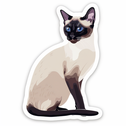 Siamese cat Vinyl Decal Sticker for Car, Laptop, Tumbler and more # F07776