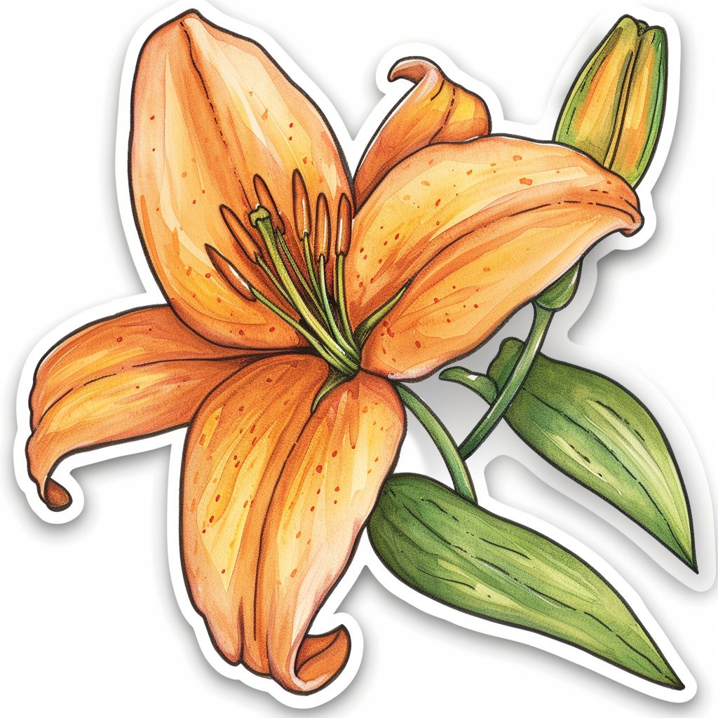 Lily flower majestic Expressive surreal Vinyl Decal Sticker for Car, Laptop, Tumbler and more # F023168