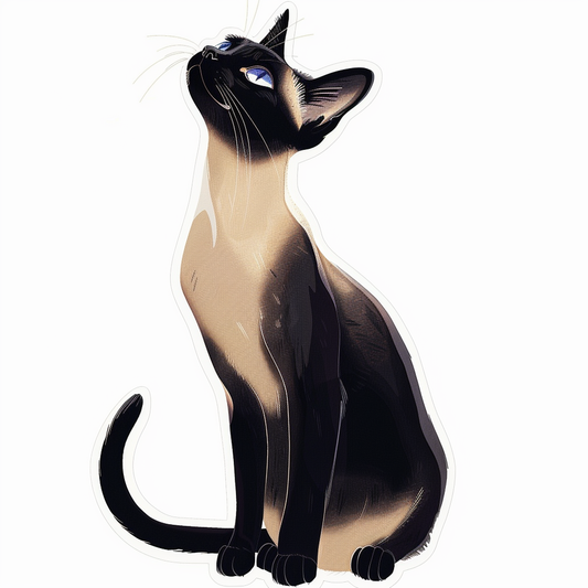 Siamese cat Vinyl Decal Sticker for Car, Laptop, Tumbler and more # F07598
