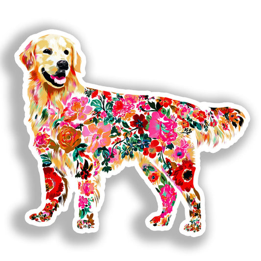 Golden Retriever Dog Vinyl Decal Sticker for Car, Laptop, Tumbler and more # A019550-4" x 4"