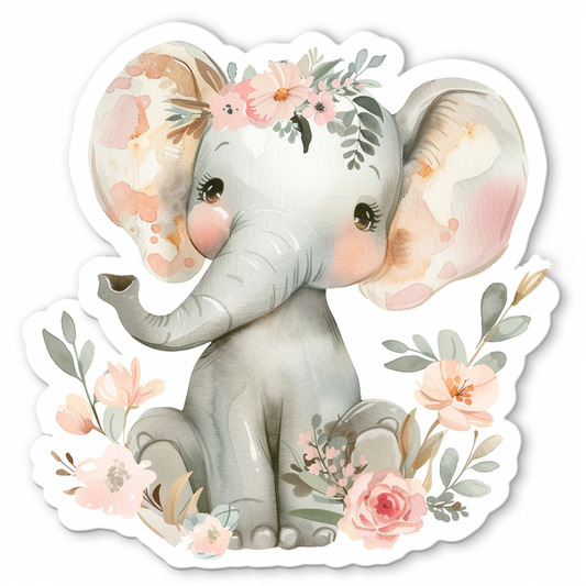 Elephant Expressive surreal Vinyl Decal Sticker for Car, Laptop, Tumbler and more # F022306-4" x 4"