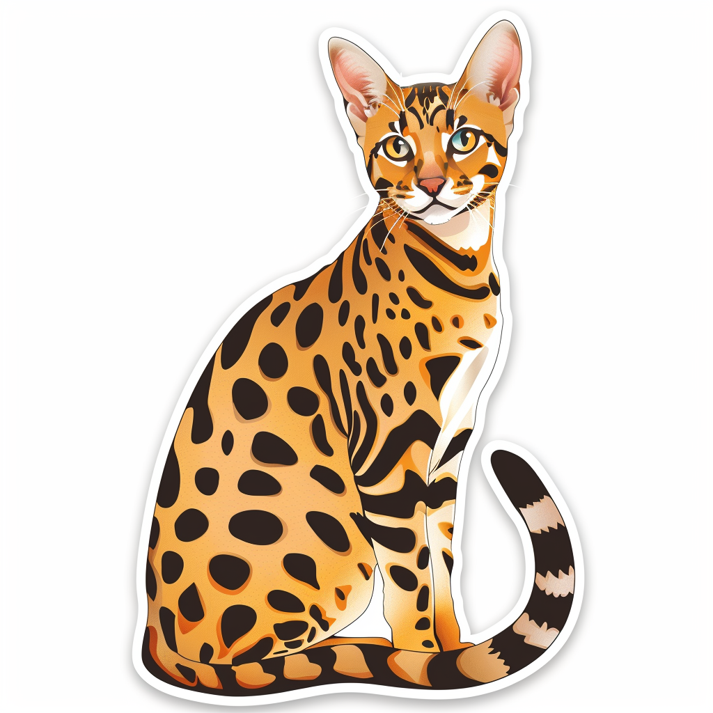 Bengal cat Vinyl Decal Sticker for Car, Laptop, Tumbler and more # F07900