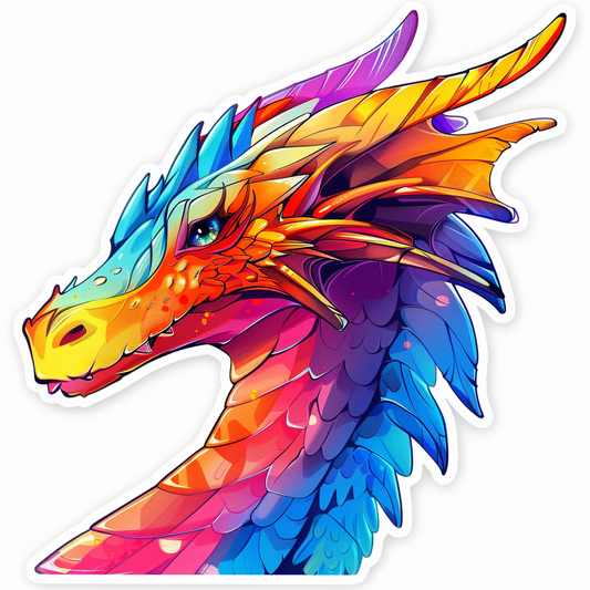 Dragon majestic Expressive surreal Vinyl Decal Sticker for Car, Laptop, Tumbler and more # F019101