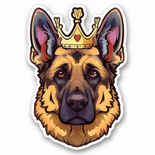 German Shepherd Dog crowned Vinyl Decal Sticker for Car, Laptop, Tumbler and more # F011480