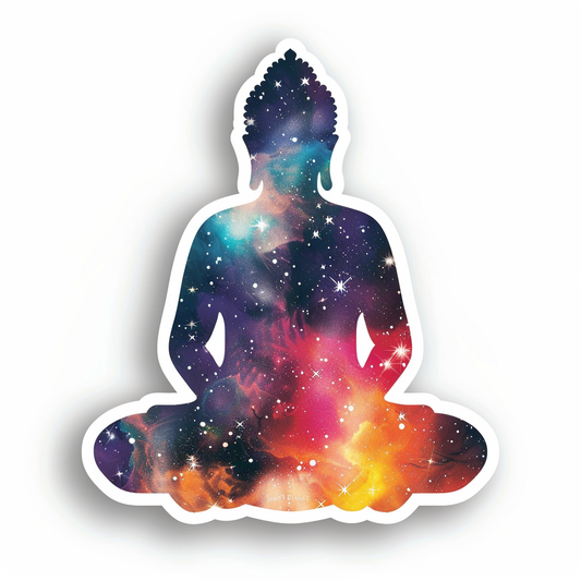 Buddha galaxy majestic Expressive surreal Vinyl Decal Sticker for Car, Laptop, Tumbler and more # F017125