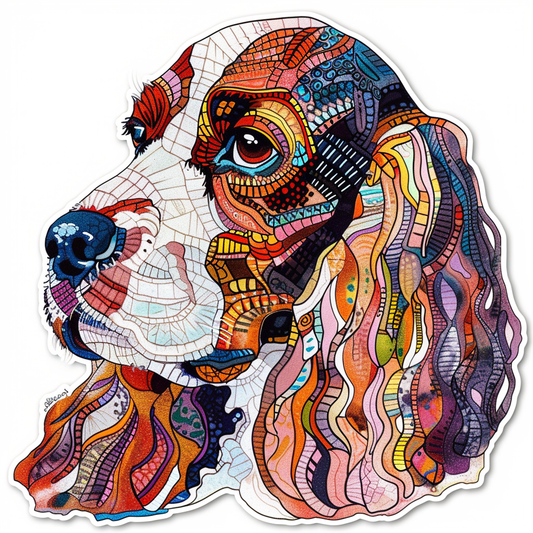 Cocker Spaniel Dog majestic Expressive surreal Vinyl Decal Sticker for Car, Laptop, Tumbler and more # F020091-4" x 4"