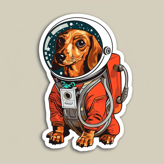 Dachshund Dog astronaut Vinyl Decal Sticker for Car, Laptop, Tumbler and more # F013206