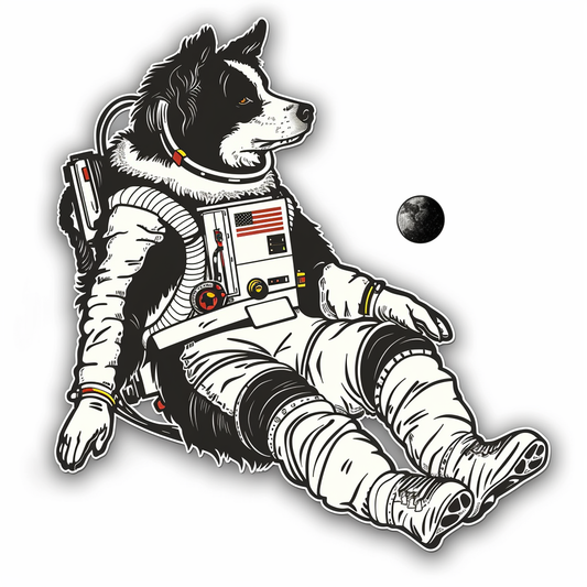 Border Collie Dog majestic Expressive surreal Vinyl Decal Sticker for Car, Laptop, Tumbler and more # F021768-4" x 4"